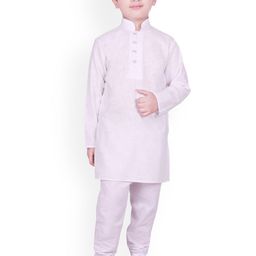 SG YUVRAJ Boys Off-White Solid Kurta with Pyjamas-13