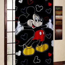 Kuber Industries Black And Red Single Door Disney Mickey Mouse Printed Curtain-3