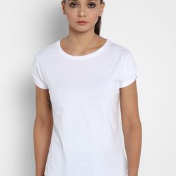 appulse Women White Solid Round Neck T-shirt-image-69