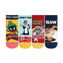 Bonjour Kids Pack Of 4 Assorted Looney Tunes Ankle-Length Socks-16