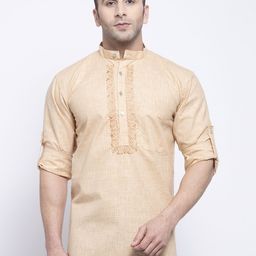 Klotthe Men Orange Solid Straight Kurta-image-15