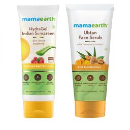 Mamaearth Unisex Set of SPF 50 Sunscreen & Ubtan Face Scrub-22