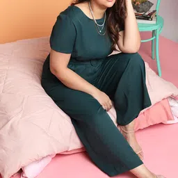 VERO MODA CURVE Women Green Basic Jumpsuit-image-82