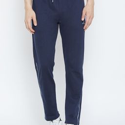 Adobe Men Navy Blue Slim-Fit Solid Track Pants-image-18
