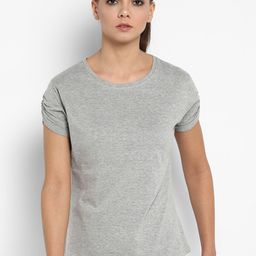 appulse Women Grey Solid Round Neck T-shirt-image-24