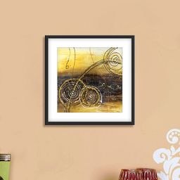 999Store Gold & Blue Abstract Pattern Cotton Canvas Digitally Printed Wall Art-7