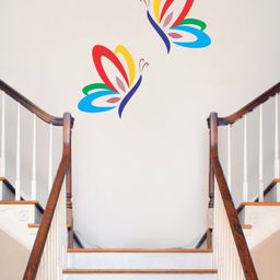 rawpockets Red & Blue Colourful Butterfly Pair PVC Vinyl Wall Sticker-image-59