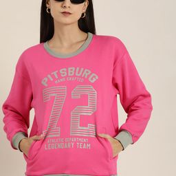DILLINGER Women Pink Printed Oversized Sweatshirt-image-54