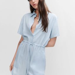 MANGO Solid Belted Playsuit-image-89