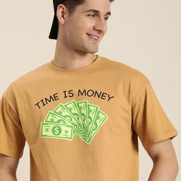 HERE&NOW Graphic Printed Drop-Shoulder Sleeves Pure Cotton Oversized T-shirt-image-66