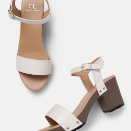 Carlton London Textured Open-Toe Block Heels-8