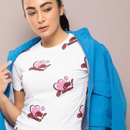 Kook N Keech Women Conversational & Typography Print Pure Cotton Oversized T-shirt-picture-13