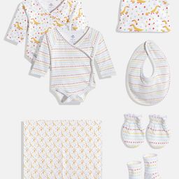candy cot Girls Off white Pack Of 7 Organic Cotton Baby Apparel Set-16