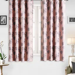 Deco Window Peach-Coloured Set of 2 Curtains-picture-1