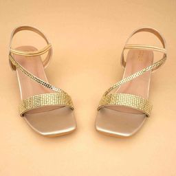 Ozuri Textured Open Toe Block Heels-29