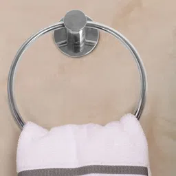 Home Centre Silver-Toned Adrian Aeron Round Towel Ring-0