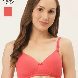 Inner Sense Pack of 2 Coral Solid Non-Wired Lightly Padded Sustainable T-shirt Bra-image-23