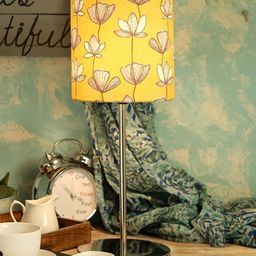 green girgit Brown & Yellow Floral Printed Bedside Lamp-15
