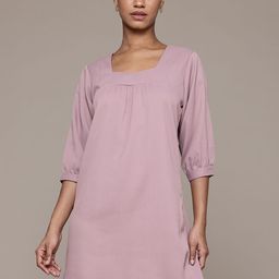 Roadster Puff Sleeves A-Line Dress-image-38