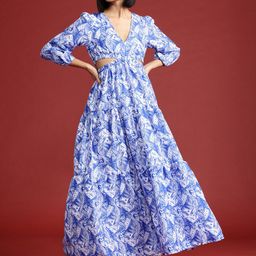 all about you Ethnic Motifs Print Cut-Out Maxi Dress-picture-36