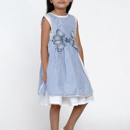 Bitiya by Bhama Blue Striped A-Line Midi Dress-picture-22
