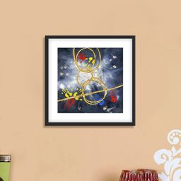 999Store Grey & Gold Abstract Pattern Cotton Canvas Digitally Printed Wall Art-4