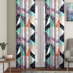 Cortina Multicoloured Set of 2 Digital Printed Door Curtains-15