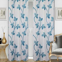 Good Homes by Home Candy White & Blue Set of 2 Long Door Curtains-image-53