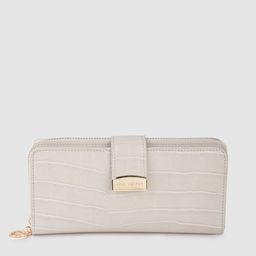 Lino Perros Women Grey Animal Printed PU Two Fold Wallet-6
