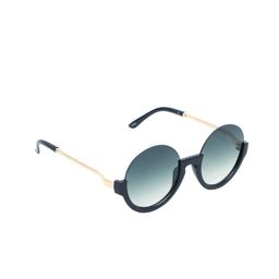 Spiky Kids Green Lens & Black Round Sunglasses 2959_BLK_BGRN-86
