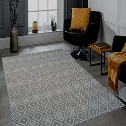 MRIC White Geometric Handmade Woollen Carpet-picture-8