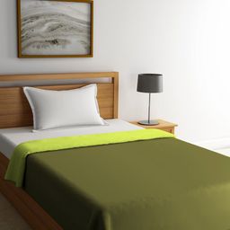 STELLAR HOME Olive Green Solid Mild Winter 120 GSM Single Bed Comforter-picture-10
