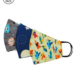 Tossido Kids Pack of 3 Pcs Multicoloured Reusable 3-Ply Protective Outdoor Masks-87