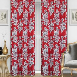 Good Homes by Home Candy Red & White Set of 2 Door Curtains-image-68