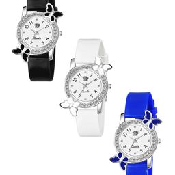 SWADESI STUFF Women Embellished Dial & Straps Analogue Watch [2 BF BLACK WHITE BLUE-MULTI]-5