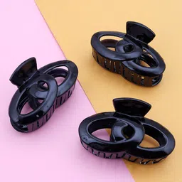 Sukkhi Women Black Set of 3 Claw Clips-image-90