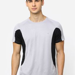 Maniac Men Grey Colourblocked Round Neck T-shirt-image-35