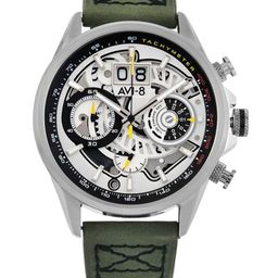 AVI-8 Men Silver-Toned & Olive Green Analogue Watch-image-26