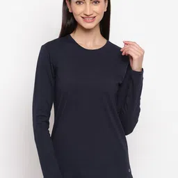 Enamor Women Basic Crew Neck Stretch Cotton T-Shirt-image-46