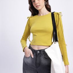 glitchez Flirtatious Fantasy Bow Detail Cropped Top-image-71