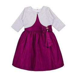 Wish Karo Girls Magenta Solid Fit and Flare Dress-15
