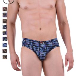 Dollar Bigboss Men's Printed Pack of 10 Soft Combed Cotton Brief MDBR-08-12