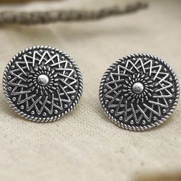 TEEJH Silver-Plated Circular Studs Earrings-image-88