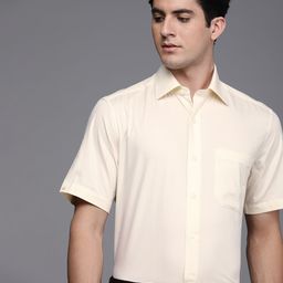 Louis Philippe Pure Cotton Self Design Textured  Classic Opaque Formal Shirt-image-80