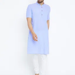 even Men Blue Solid Straight Kurta-image-71