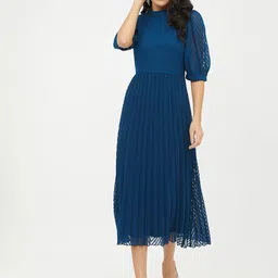 Harpa Blue Georgette Midi Dress-picture-0