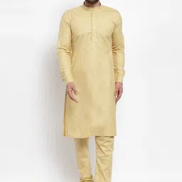 Jompers Men Beige Solid Kurta with Churidar-picture-8