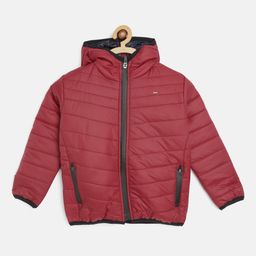 Gini and Jony Boys Maroon Fleece Padded Jacket-image-22