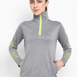 OFF LIMITS Women Grey Melange Solid Sporty Jacket-12
