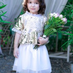 Dress My Angel Blue & Golden Embellished Net Dresses-image-24